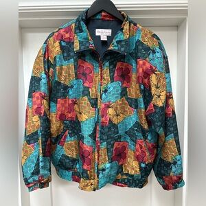 Vintage silk bomber Windbreaker Jacket size medium